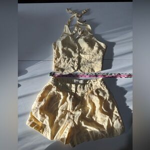 Glassons Yellow two piece Linen outfit